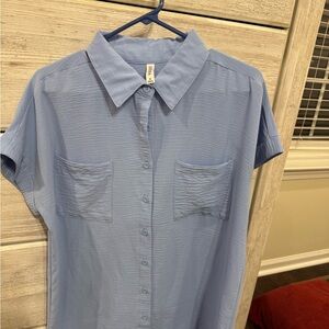 Zenana Outfitters Sky Blue Casual Button Down Shirt